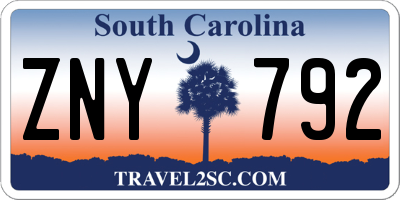 SC license plate ZNY792