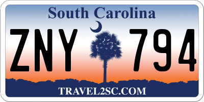 SC license plate ZNY794