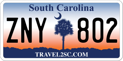SC license plate ZNY802