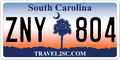 SC license plate ZNY804