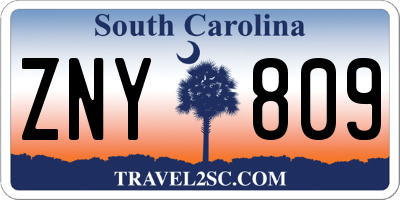SC license plate ZNY809