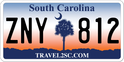 SC license plate ZNY812