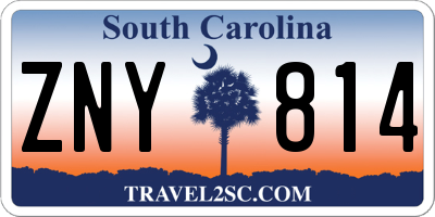 SC license plate ZNY814