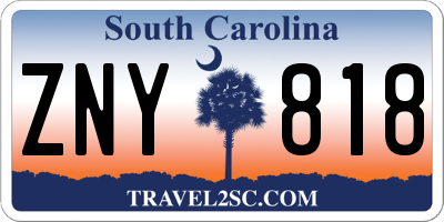 SC license plate ZNY818