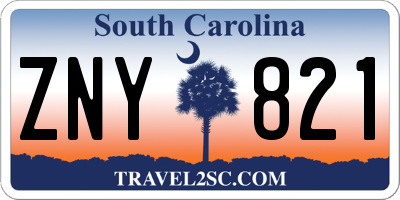 SC license plate ZNY821