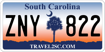 SC license plate ZNY822