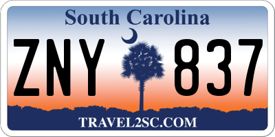 SC license plate ZNY837