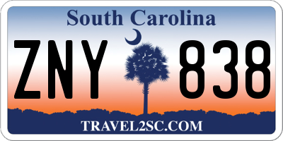 SC license plate ZNY838