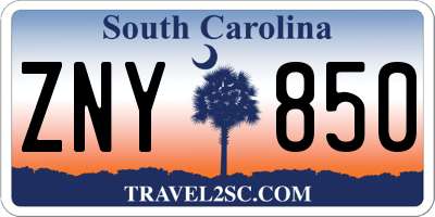 SC license plate ZNY850