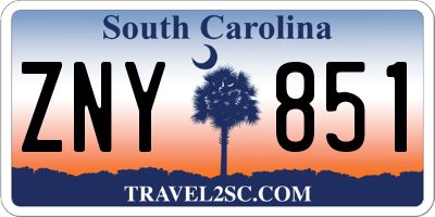 SC license plate ZNY851