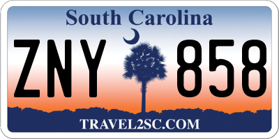 SC license plate ZNY858
