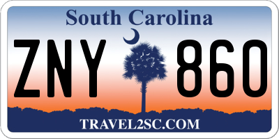 SC license plate ZNY860