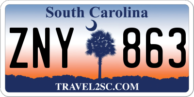 SC license plate ZNY863