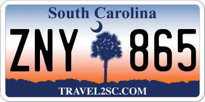 SC license plate ZNY865