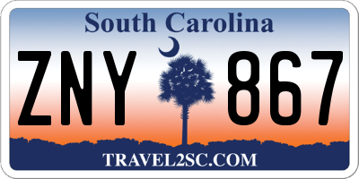 SC license plate ZNY867
