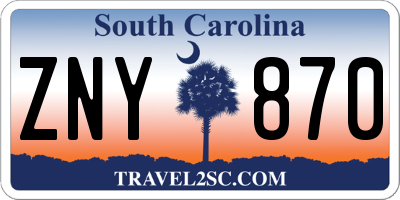 SC license plate ZNY870