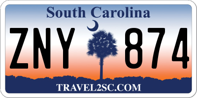 SC license plate ZNY874