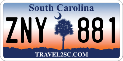 SC license plate ZNY881