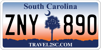 SC license plate ZNY890