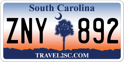 SC license plate ZNY892