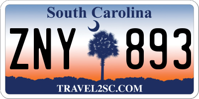 SC license plate ZNY893