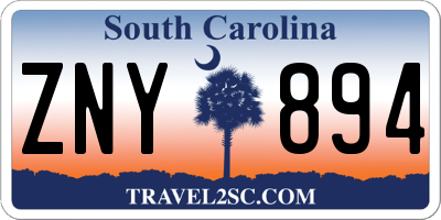 SC license plate ZNY894