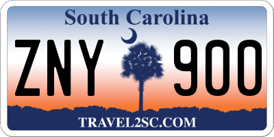 SC license plate ZNY900
