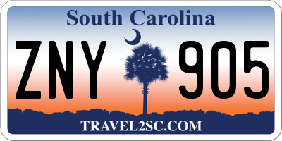 SC license plate ZNY905