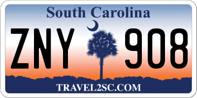SC license plate ZNY908