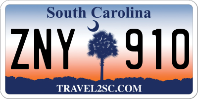 SC license plate ZNY910
