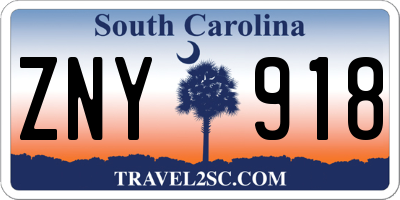 SC license plate ZNY918