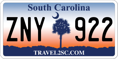SC license plate ZNY922