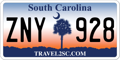 SC license plate ZNY928