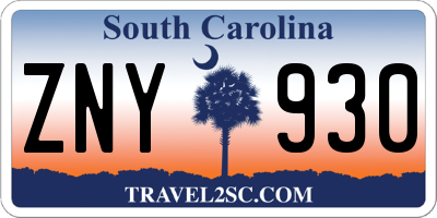 SC license plate ZNY930