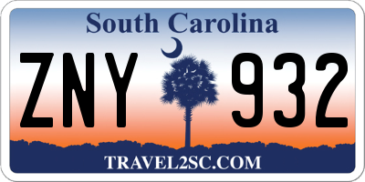 SC license plate ZNY932