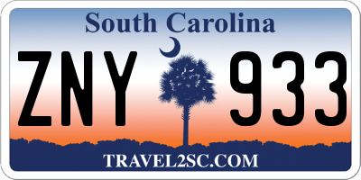 SC license plate ZNY933
