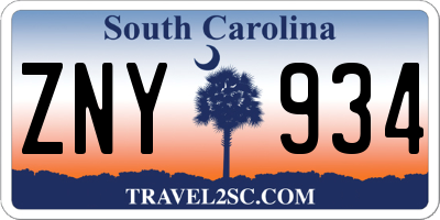 SC license plate ZNY934