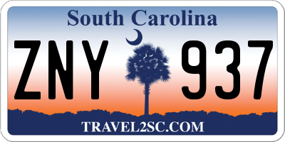 SC license plate ZNY937