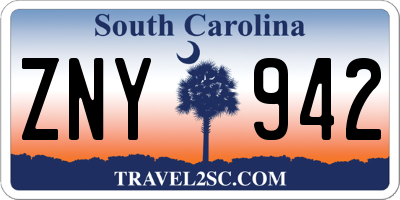 SC license plate ZNY942