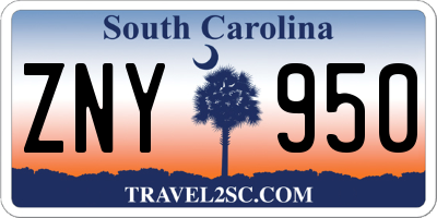 SC license plate ZNY950
