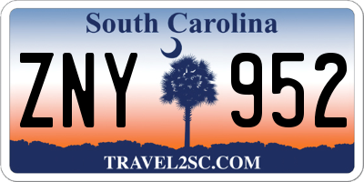 SC license plate ZNY952