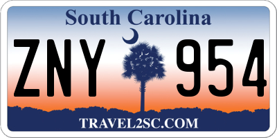 SC license plate ZNY954