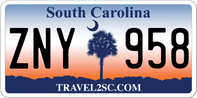 SC license plate ZNY958