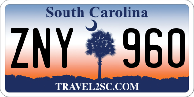 SC license plate ZNY960