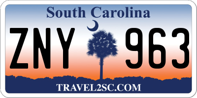 SC license plate ZNY963