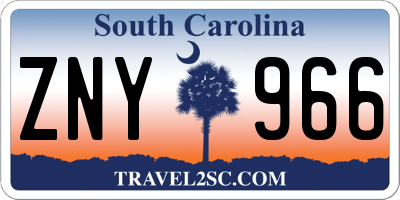 SC license plate ZNY966