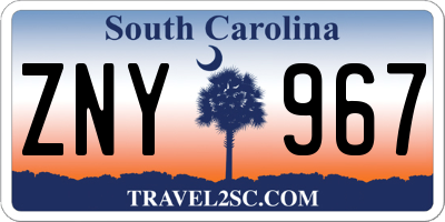 SC license plate ZNY967