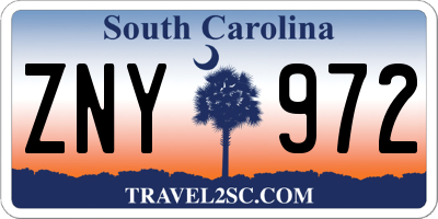 SC license plate ZNY972