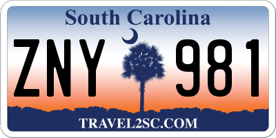 SC license plate ZNY981