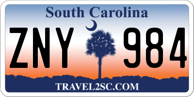 SC license plate ZNY984